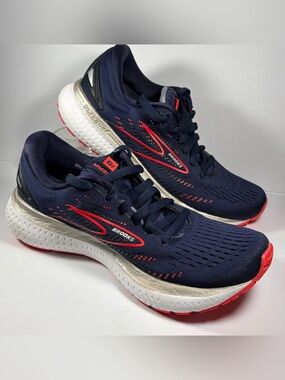 Brooks Glycerin 19 Women's Running Shoes-Size 6.5 B-Navy & Pink -Neutral Cushion